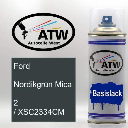 Ford, Nordikgrün Mica, 2 / XSC2334CM: 400ml Sprühdose, von ATW Autoteile West.